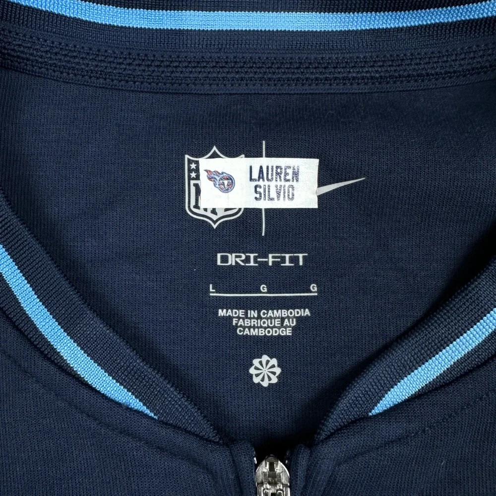 Nike Tennessee Titans NFL Staff Issued Dri-FIT Quarter Zip Pullover Navy Large